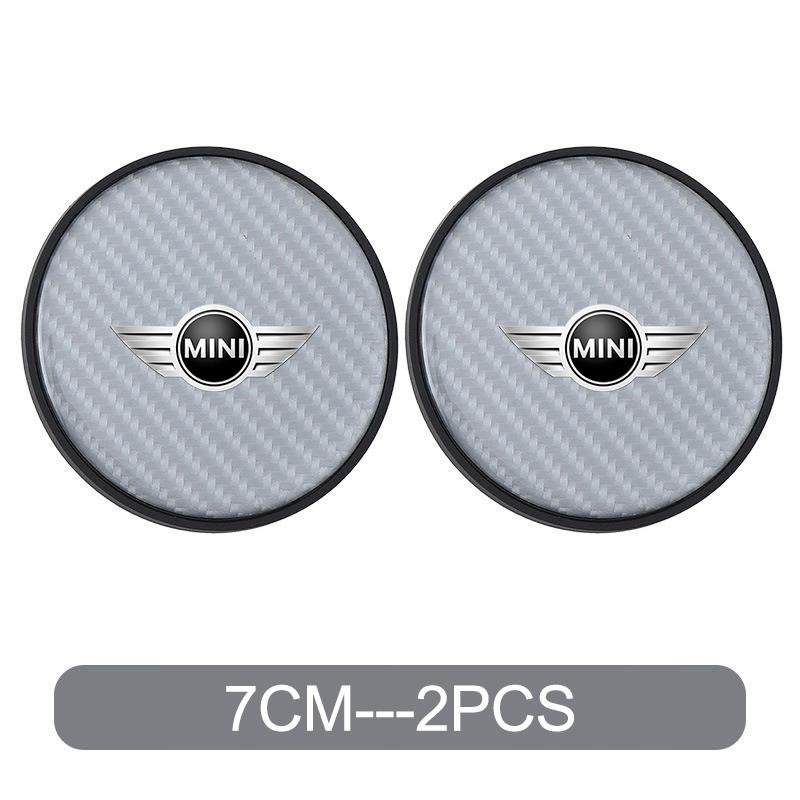 2PC Silicone Car Water Cup Pad Coaster Non-slip Mat For MINI Cooper One JCW Works Countryman R55 R56 F55 F56 R57 R58 R59 R60 R50 Tnrjc00