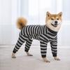 Four-legged Puppy Stripes Jumpsuits Fashionable Dog Pajamas Creative Pet Dog Clothes  Autum