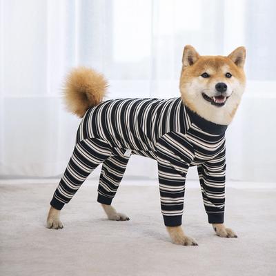 Polyester Puppy Stripes Jumpsuits Four-legged Dog Pajamas Creative Pet Dog Clothes  Home