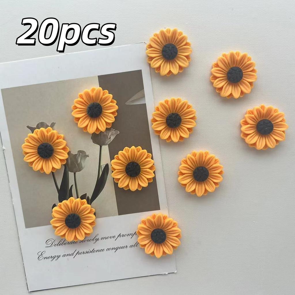 10/20pcs Sunflower Resin Magnets Kitchen Fridge Office Message Board Suitable Holiday Gifts Accessories Home Whiteboard Decorate