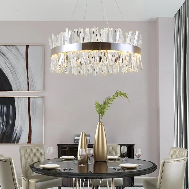Candelabru modern de tavan din cristal pentru sufragerie dormitor decor led Designer lux auriu/crom iluminat interior