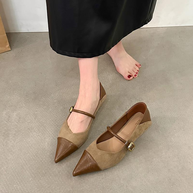 Fashion Women's Shoes New Style Buckle Design Women Pumps Pointed Shoes High Heels Suede Stilettos Heels Ladies Shoes Large Size