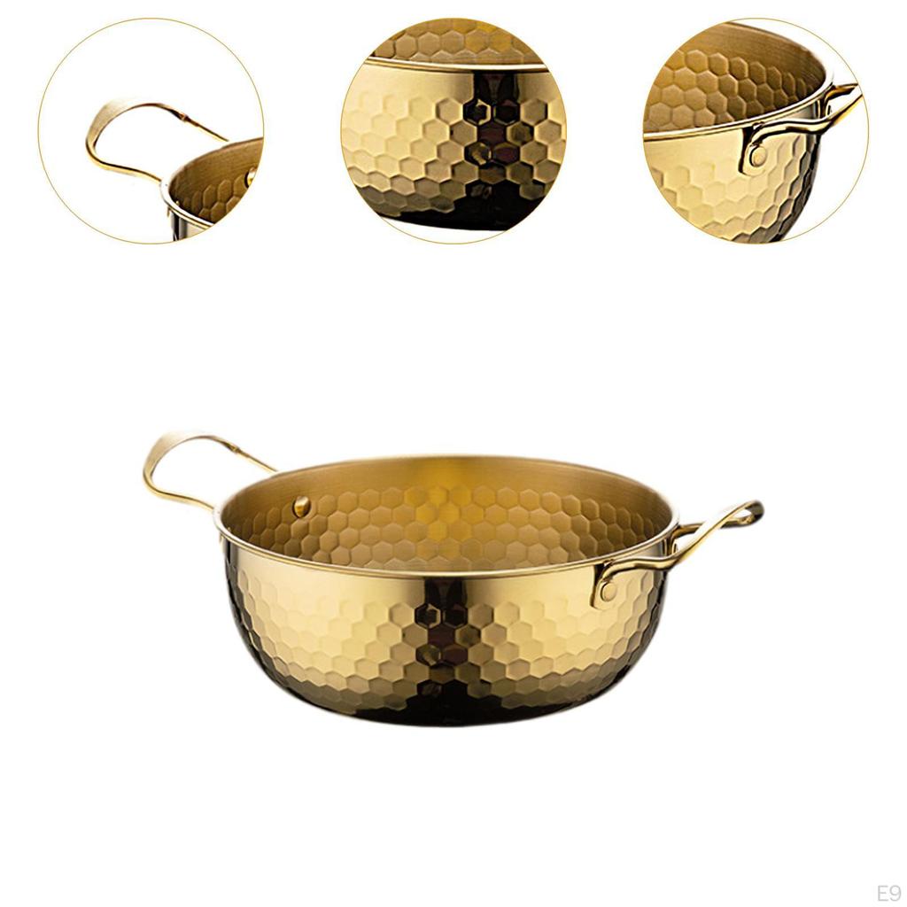 Korea Ramen Pot Instant Noodle Fast Heating Pan Dry Pots Double Ear Seafood Stainless Steel