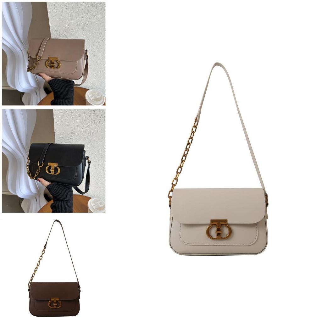 French Style Women's Bag 2023 Autumn And Winter New Tide Pure Color Pu Small Square Bag Street Fashion Daily Shoulder Bag