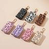 Leopard Pattern Car Key Case for Men and Women Motors Key Cover Leather Car Key Holder with Keychain Car Accessories Coffee Pink