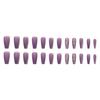 24 Pieces Scrub texture grape purple temperament Muse medium and long nail art piece advanced flash ballet nail wear nail