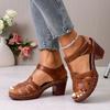 Women'S Sandals With Chunky Heel Fish Mouth Thick Bottom Shoes Outside Wear Exposed Toe High Heeled Sandal For Summer 2026
