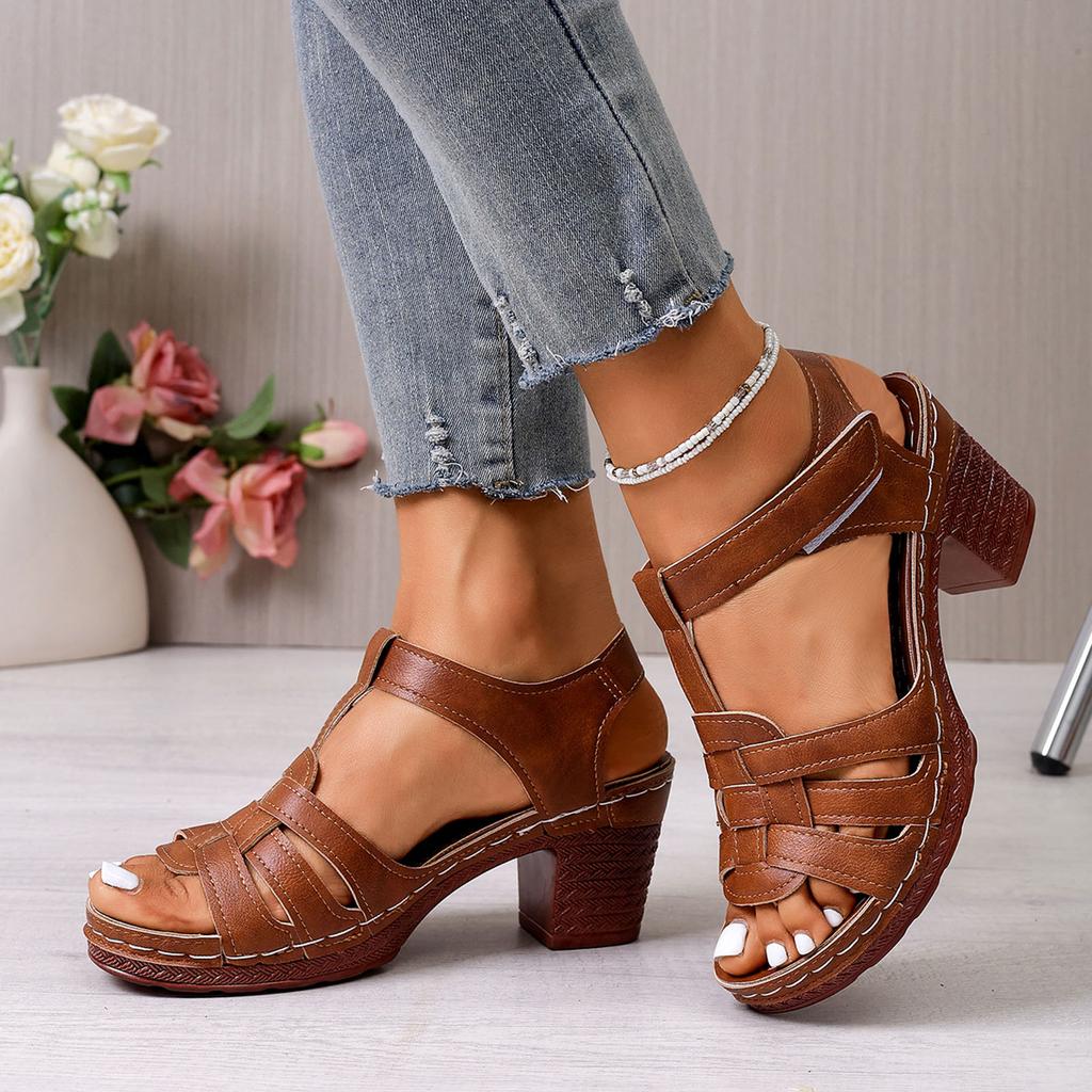 Women'S Sandals With Chunky Heel Fish Mouth Thick Bottom Shoes Outside Wear Exposed Toe High Heeled Sandal For Summer 2026
