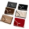 Blended small fragrant wind solid color knitted wool scarf female winter student versatile warm senior scarf
