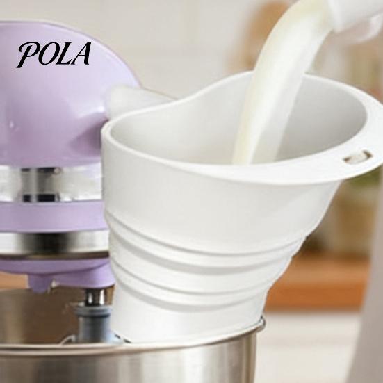 Dry Ingredient Pouring Funnel Flour And Bowl Cover for Kitchen Aid Mixer, Mess Free Silicone Collapsible Shield Attachment, 3 in 1 Mixer Accessories