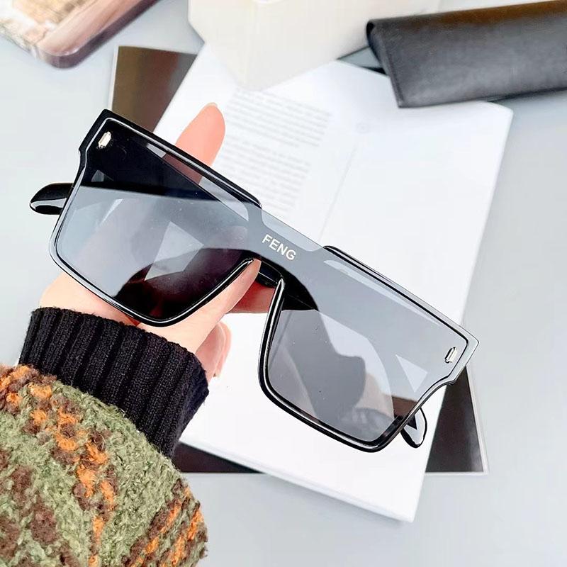 Oversized Sunglasses Square Women Sun Glasses Female Eyewear Eyeglasses One Piece Frame UV400 Shade Fashion Men Driving Glasses