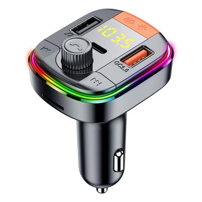 Car MP3 Music Player BT Receiver Hands-Free Calling QC3.0+PD18W Fast Charging FM Transmitter with Colorful Atmosphere Light
