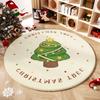Christmas Bedroom Decor Red Carpet Round Carpets for Living Room Thick Plush Cloakroom Washable Floor Mat Home Fluffy Soft Rug