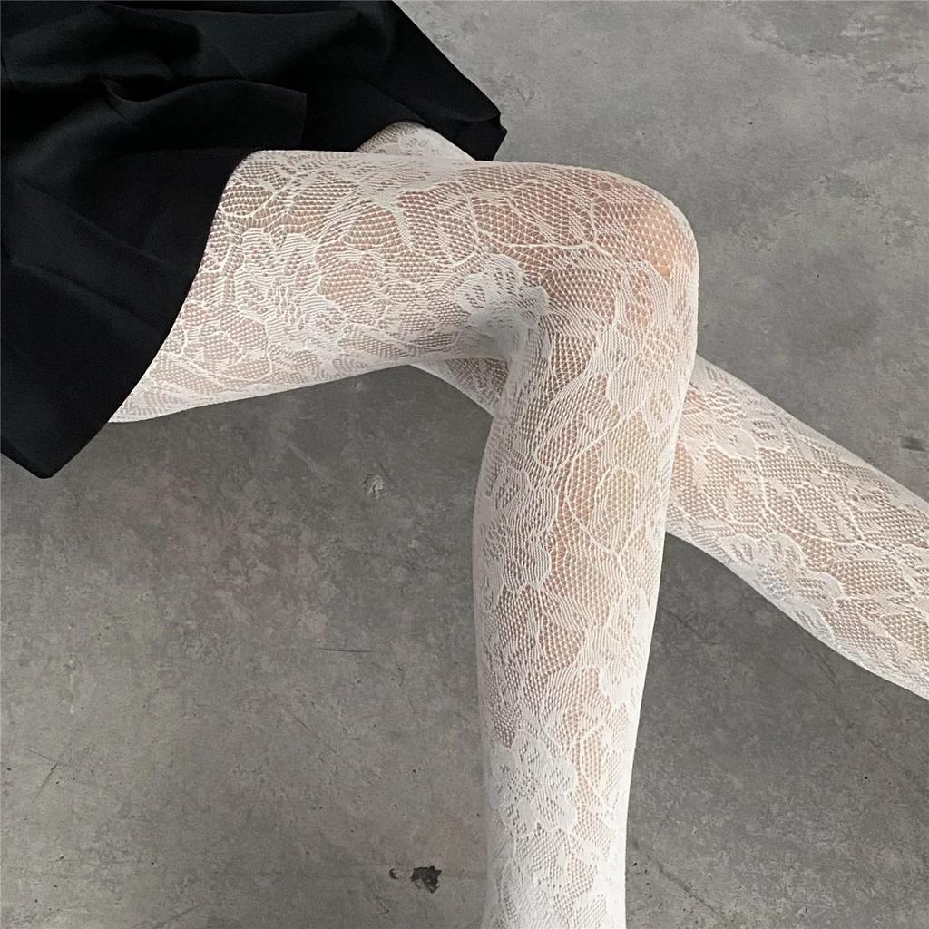 Sexy Damen Strapse Hohlstrümpfe Damen Spitze Jacquard Lange Netzstrümpfe Strümpfe Blumen Strumpfhosen Leggings Strumpfhosen