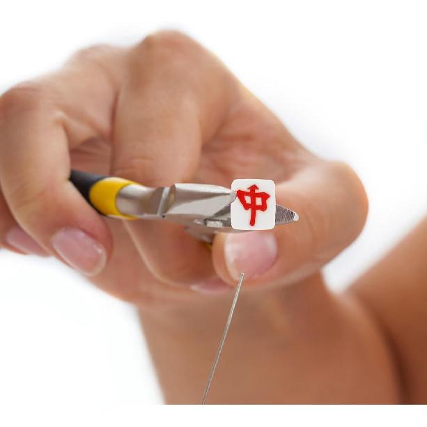 100pcs Mahjong Tile Beads, Polymer Clay Beads with Holes, Loose Chinese Character Spacer Charms for DIY Jewelry Making Bracelets Necklace Earring