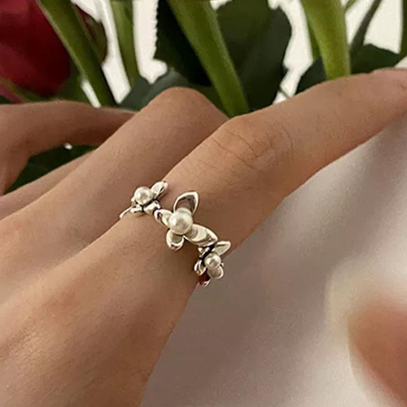 PANJBJ Real 925 Silver Retro Round Ring For 2 Rigns Women Chain Vintage Fine Jewelry Minimalist Accessories Gift