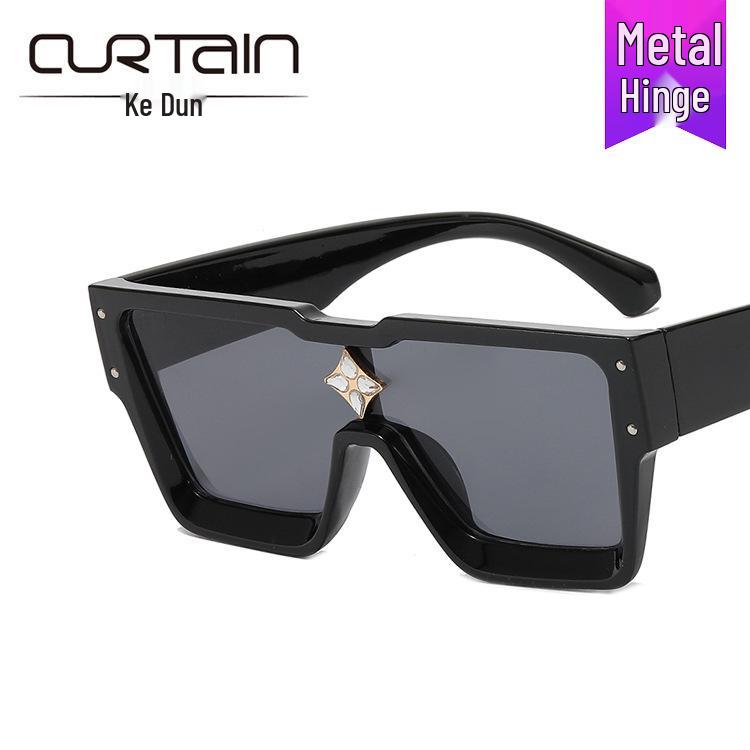 2022 Rhinestone Trend Large Frame Women's One-Piece Sunglasses