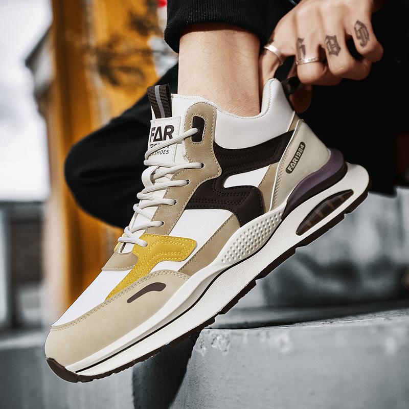 Fashion Casual Sneaker High-top Male Sneakers Shoes for Men Skateboard Thick Sole Height Increasing Sports Leisure Wear-resistant