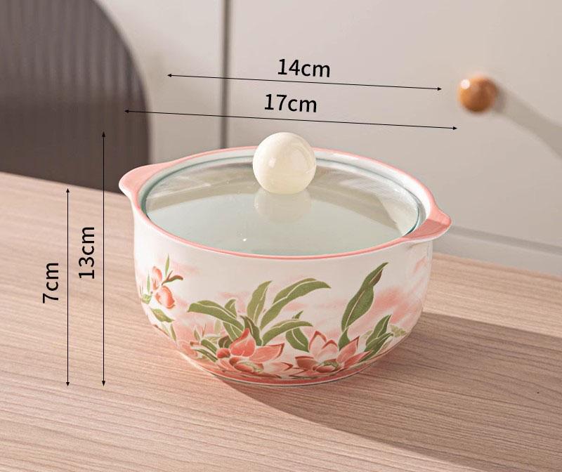Ceramic Instant Noodles Bowls New Household 6 Inch Underglazed Colour Floral Pattern Dinner Tableware Aesthetic Exquisite Bowl 6 inch
