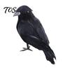 Realistic Crow Models Black Halloween Decor, Lifelike Feathered Raven Figurine Prop Gothic Theme Ornament for Haunted House, Artificial Bird