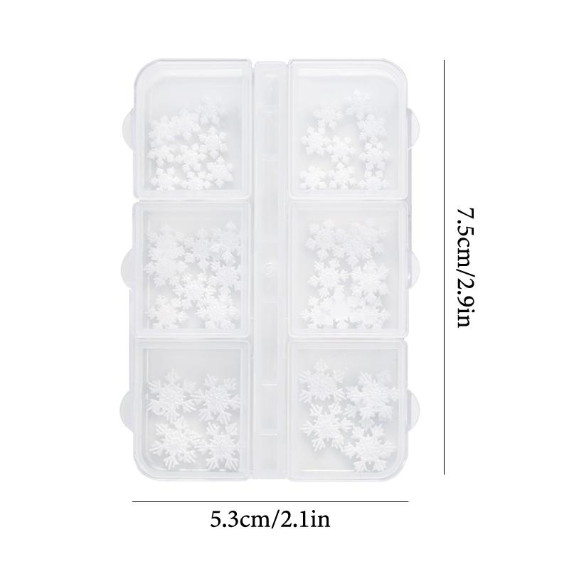 6 Grids/Box Christmas Red/Green Bead Snowflake Nail Mixed Size Colorful Beads Nali Charms Christmas Manicure Jewelry