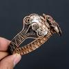 Wild Horse Gemstone Pure Copper Wire Wrapped Handmade Cuff/ Bangle Adjustable Jewelry