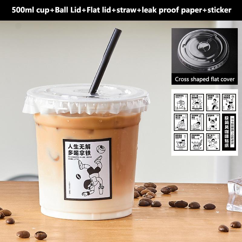 10Pcs Clear Plastic Cup With Strawless Lids Disposable Cups For Iced Coffee Or Juice Party Smoothie Milkshake Cold Drinks