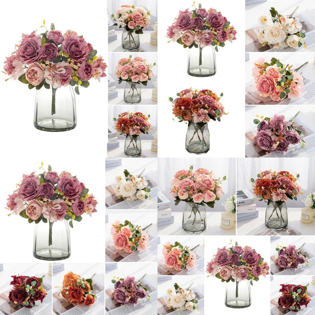 Elegante künstliche Blumen Falsche Rosen Büsche für Hochzeit und Heimdekoration