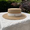 Sommerstrohhüte für Männer Frauen Banddekoration Elegantes Damen-Partykleid Flache Kappe Reise Strand Sonnenhut Chapeau Femme