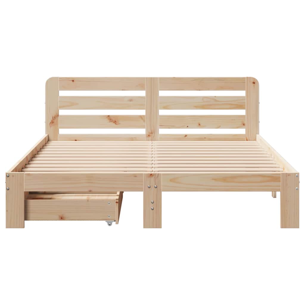 Solid Wood Bed without Mattress 135 x 190 cm Pine Wood