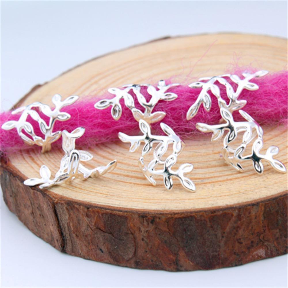 20pcs Leaf Headwear Hair Braid Tubes Metal Cuff Clips Braids Hair Beads  for Women Girls