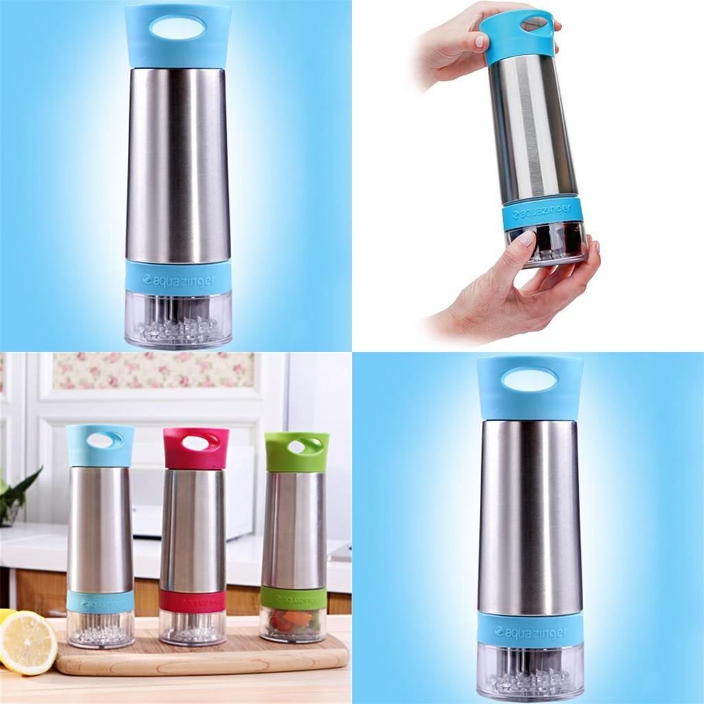 Aqua Zinger Flavor Infuser Flavored Water Bottle With Stainless Steel Design For Healthy Hydration