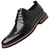 Derby men's leather shoes Gentleman minimalist British style Dress up party Plus Size Adult work and office shoes Black classic
