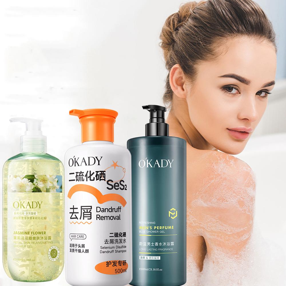 OKADY Asiatic Centella Vitamin B5 Fragrance Shower Gel Snow Grass Shower Gels Refreshing Clean Body Care Moisturizing Bathe