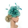 Elegant Organza Hair Drop Fascinator Hat Women Headpiece with Feather Bridal Wedding Show Race Millinery Hair Accessories
