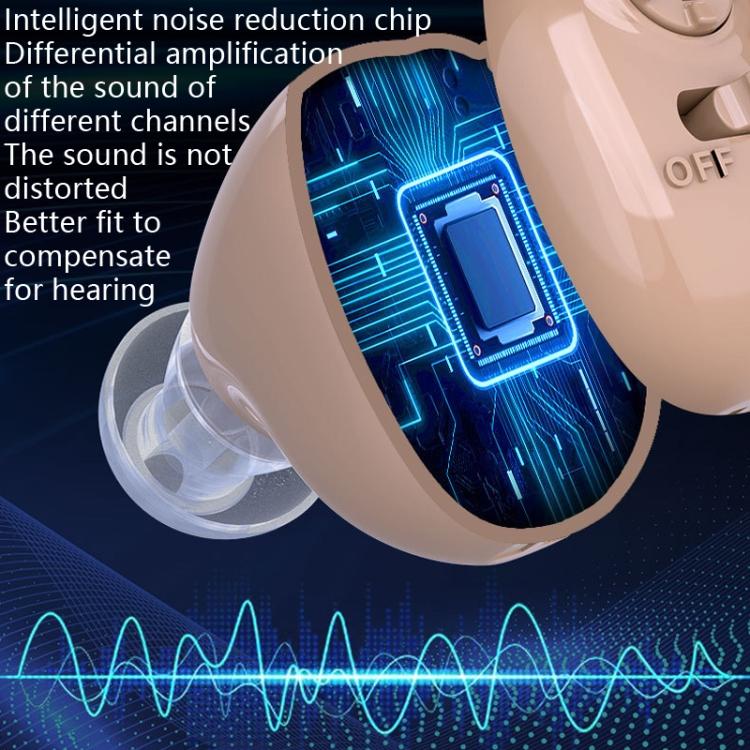 Elderly Sound Amplifier Portable Ear Canal Rechargeable Hearing Aid, Specification: EU Plug