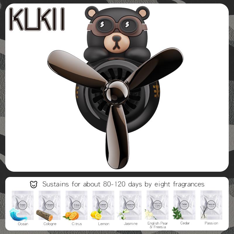 Rotating Propeller Pilot Dog Car Air Fresheners Perfume Auto Vent Clip Fragrance Diffuser Aroma Dispenser Plane Ornament Fan Fun