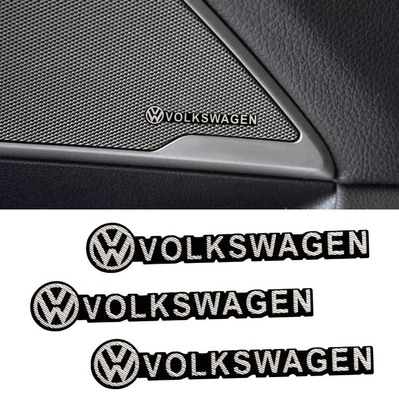 RUNTB1 Car Audio Decorate 3D Aluminum Emblem Badge Sticker Decal Accessories For Volkswagen VW R GTI Golf Beetle Polo Passat B6 Tiguan