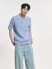 CLEVER FIELD Urban Cotton Cable Collar Knit_Sky Blue