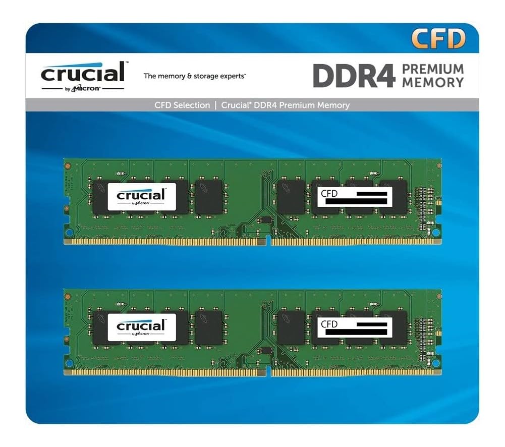 

CFD Sales Настільний ПК 16 ГБ x 2 Сумісність Безстрокова Crucial від Micron Пам ять, DDR4-3200 (2933/2666 сумісний) (PC4-25600), (32 Гб), Гарантовано,