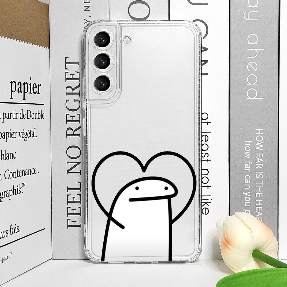Смешной Чехол для Телефона Flork Meme для Samsung Galaxy S22 S23 S24 S25 Plus Ultra S21 FE 5G Прозрачный Мягкий Чехол Чехлы для Пары SamsungS25 Ultra