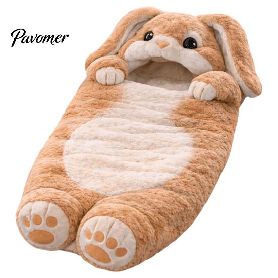 Bunny Slumber Bag Plush Rabbit Envelope Sleeping for Kids, Winter Washable Sleep Sack Bag, Fuzzy Toddlers Boys Girls Kids