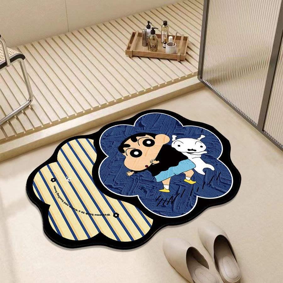 Crayon Shin-chan Quick-Dry Bathroom Diatomite Floor Mat - Non-Slip Absorbent Foot Pad