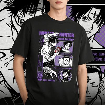 Hunter X Hunter  Chrollo Graphic Unisex TShirt Oversized 100 Cotton Unisex ONeck Short Sleeve Y2k Women Popular Streetwear Tee