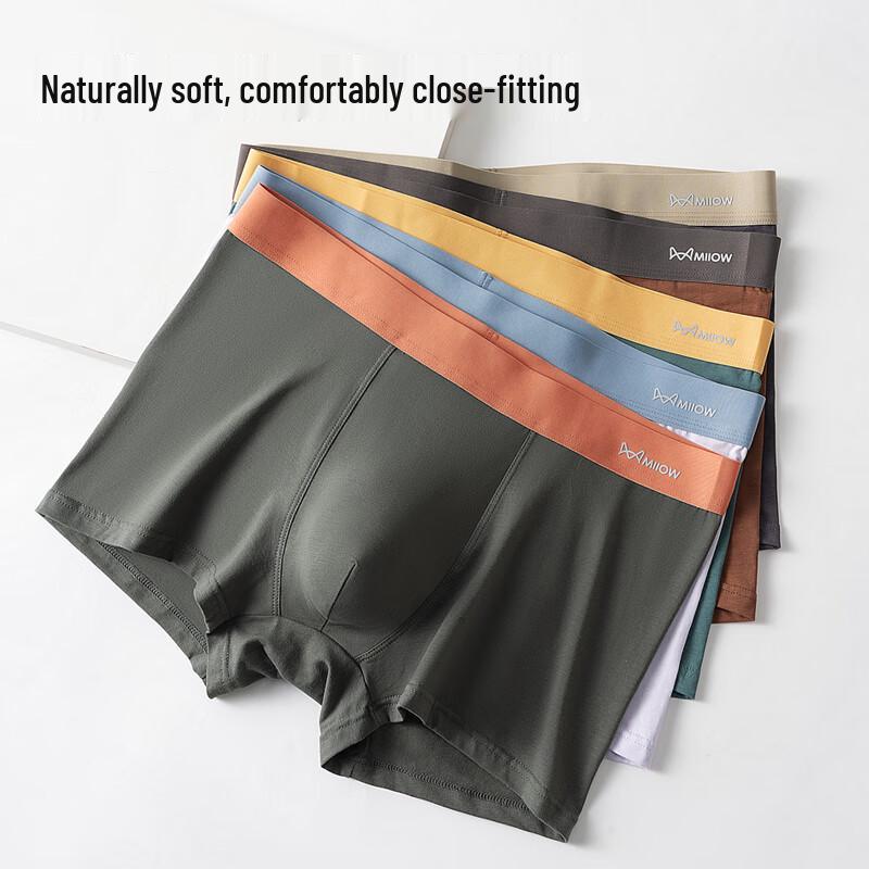 MIIOW Youth Men's 10A Antibacterial Cotton Briefs - 4 Pack