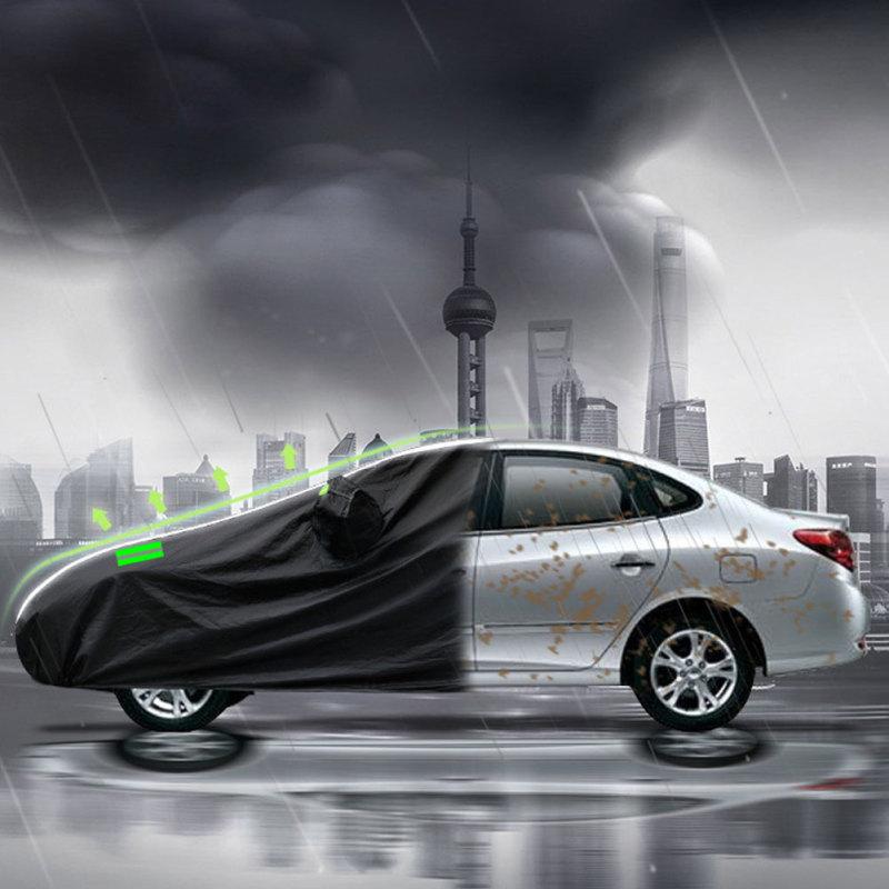 

Автомобильный чехол, полностью черная ткань с серебряным покрытием 190 т, непромокаемая солнцезащитная защита, внешние снежные чехлы 480x175x120CM L