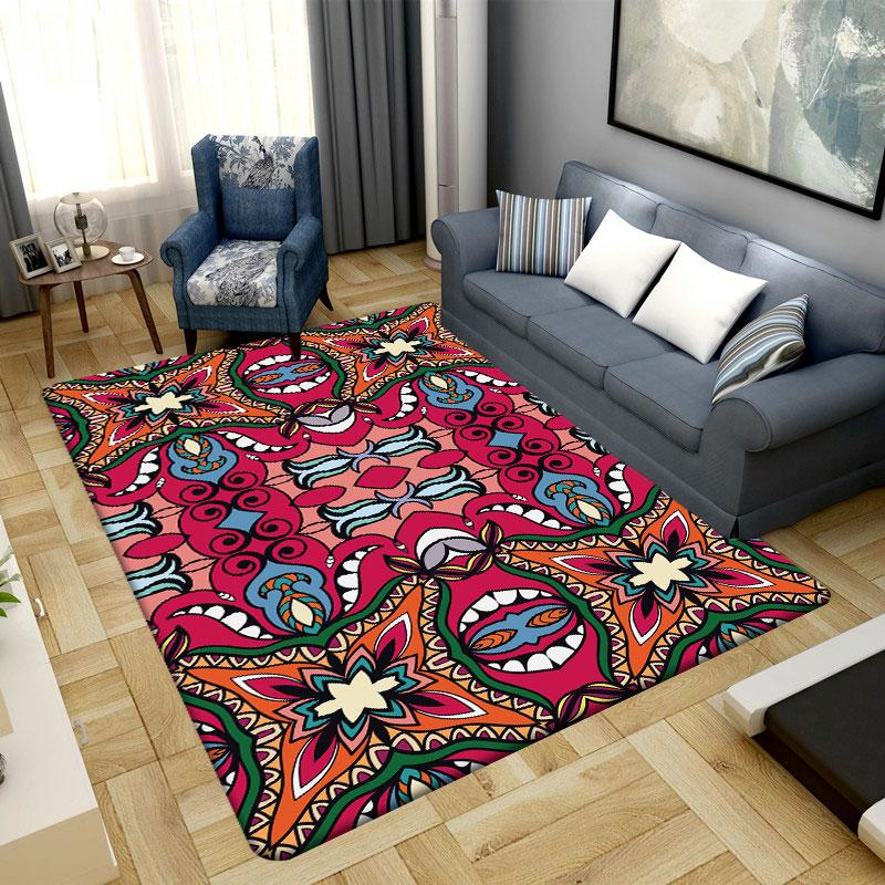 Carpet Living Room Bedroom Non-slip Rug Bohemian Moroccan Ethnic Doormat Gypsy Home
