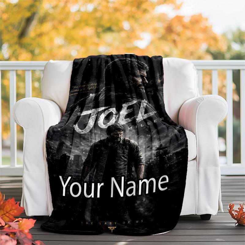 Custom Name The Last of Us Theme Printed Blanket - Perfect for Couch, Bed, Travel & Outdoor Use | Machine Washable, Cozy & Durable.