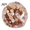 Palm-sized Stress Ball Rainbow Wood Grain Squeeze Soft TPR Fidget for Hand Kneading Toy Relief Moldable Slow-Rising Portable Decompression Gadget Kids