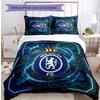 Set Lenzuola 3 Pezzi Stampato Chelsea FC Morbido Delicato sulla Pelle Lavabile Copripiumino e Federe Set Tutte le Stagioni Camera da Letto